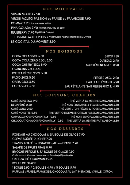 menu 0 of La Table du Boucher