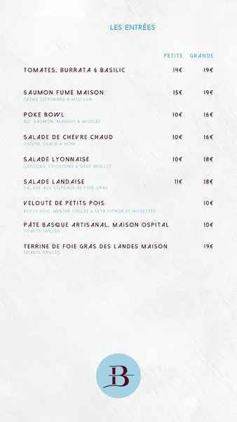 menu 2 of La Berjallie Brasserie