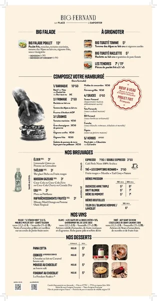 menu 1 of Big Fernand