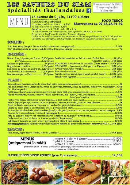 menu 0 of Les Saveurs Du Siam