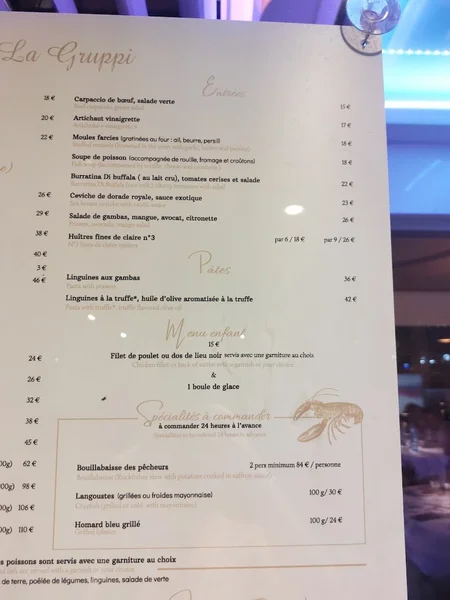 menu 0 of La Gruppi