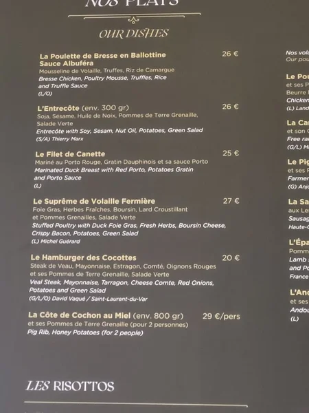 menu 0 of Les Cocottes Françaises