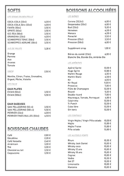 menu 0 of Le Farci en Bouche