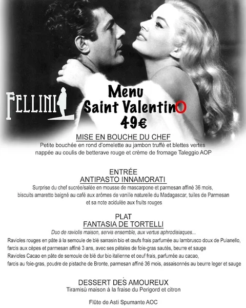 menu 1 of Fellini