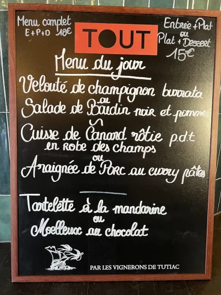 menu 1 of La Blanche (changement de propriétaire)