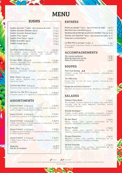 menu 1 of Le Wok Restaurant