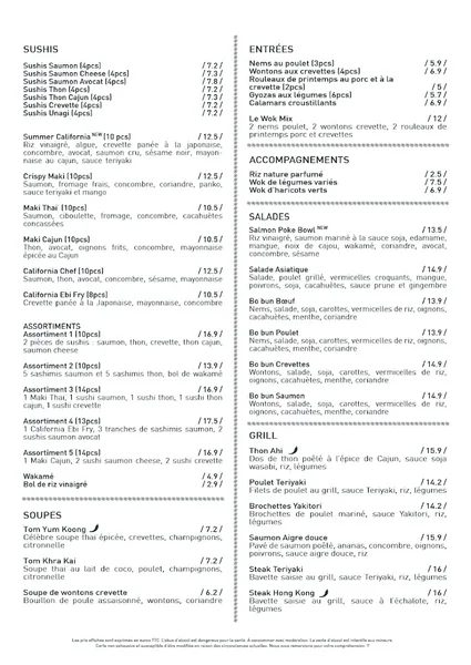 menu 0 of Wok Forever