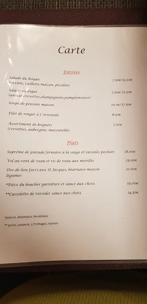 menu 0 of Le Diable Au Thym
