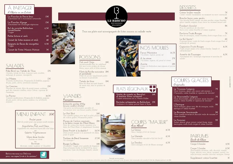 menu 1 of La Banche - Restaurant & Brasserie
