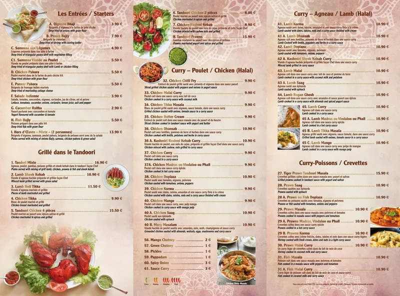 menu 0 of New Indien