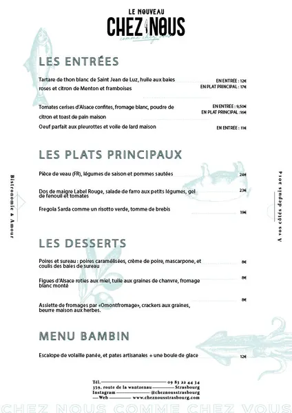 menu 0 of Restaurant "Chez nous"