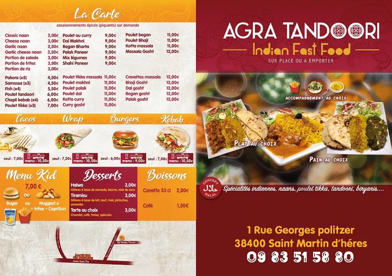 menu 1 of Agra Tandoori - Indiana Fast-food
