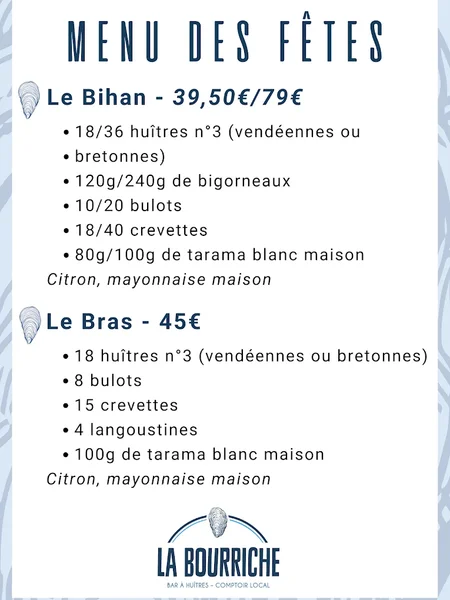 menu 1 of La Bourriche