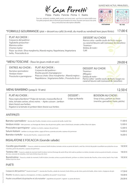 menu 0 of Casa Ferretti (Caudéran)