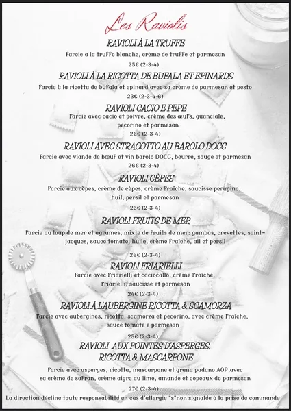menu 1 of Gusto Italiano