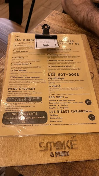 menu 0 of Smoké and Fries