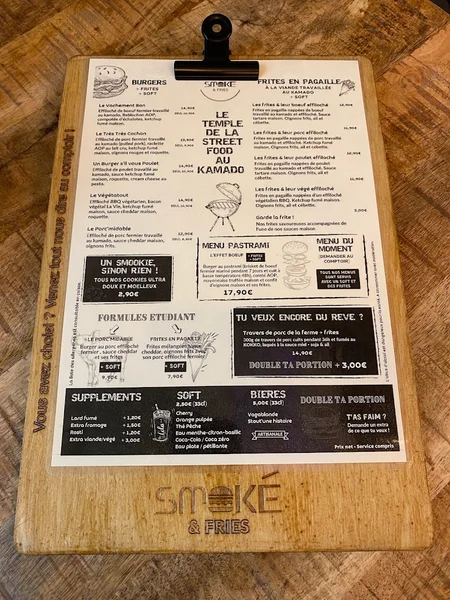 menu 1 of Smoké and Fries