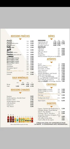 menu 0 of La Guinguette
