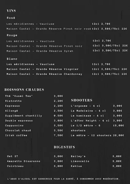 menu 0 of Au coin des copains