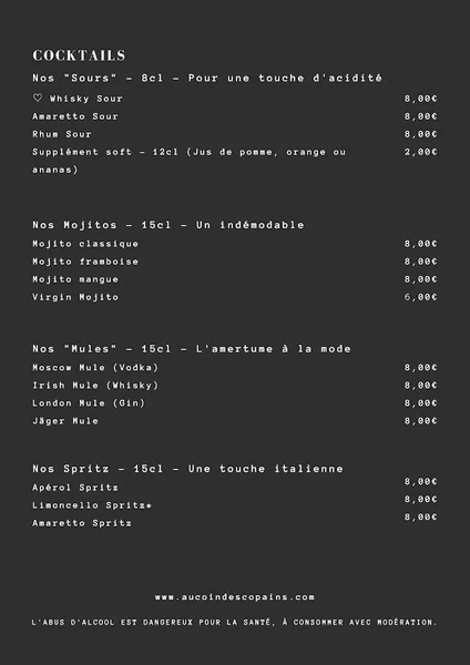 menu 2 of Au coin des copains