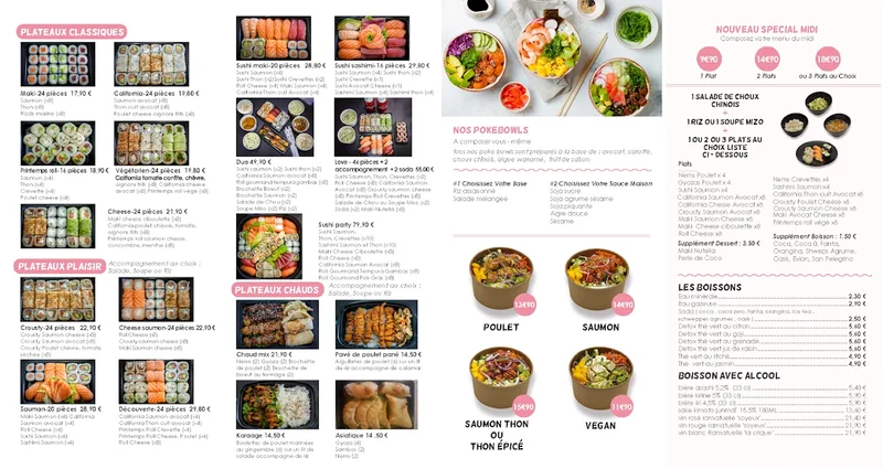 menu 1 of SUSHI J
