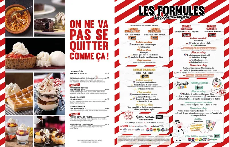menu 2 of Restaurant La Boucherie