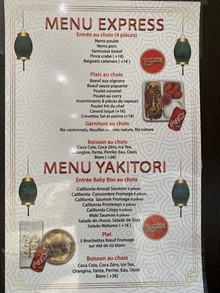 menu 0 of Paradis Soleil Levant