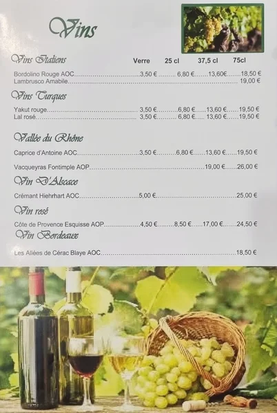 menu 2 of Restaurant Olympia Mulhouse