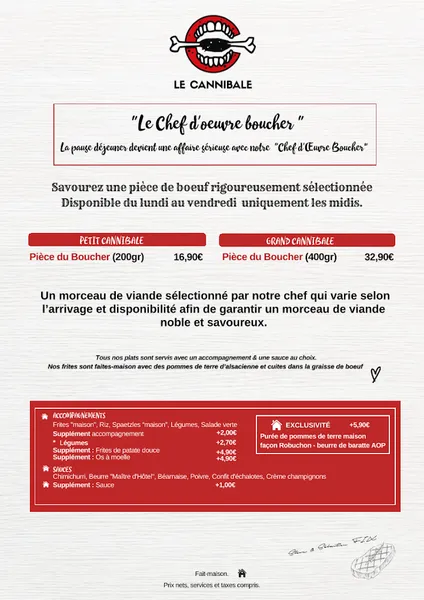 menu 1 of Le Cannibale