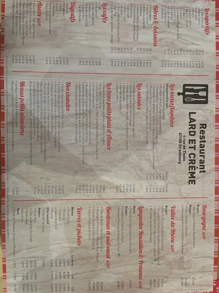 menu 0 of LARD ET CREME