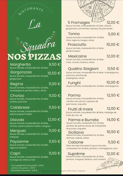 menu 0 of Restaurant La Squadra Haguenau