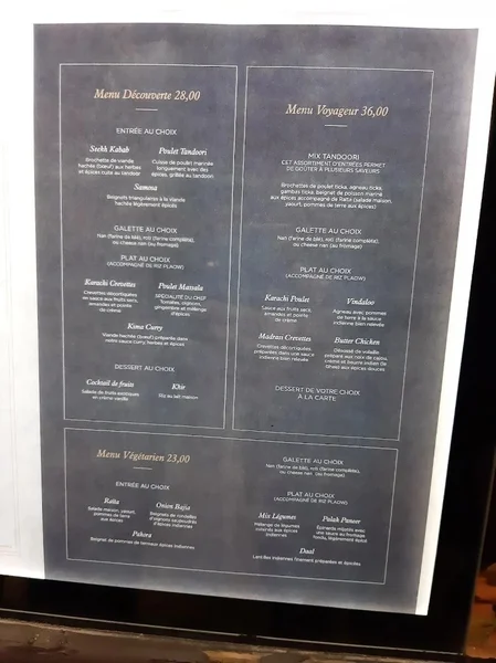 menu 0 of Restaurant Le Karachi