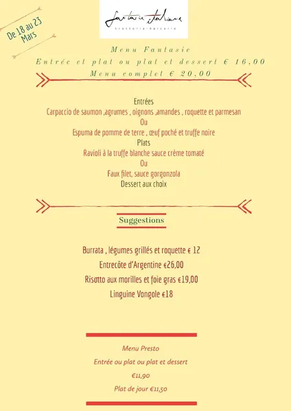 menu 2 of Fantasie Italiane