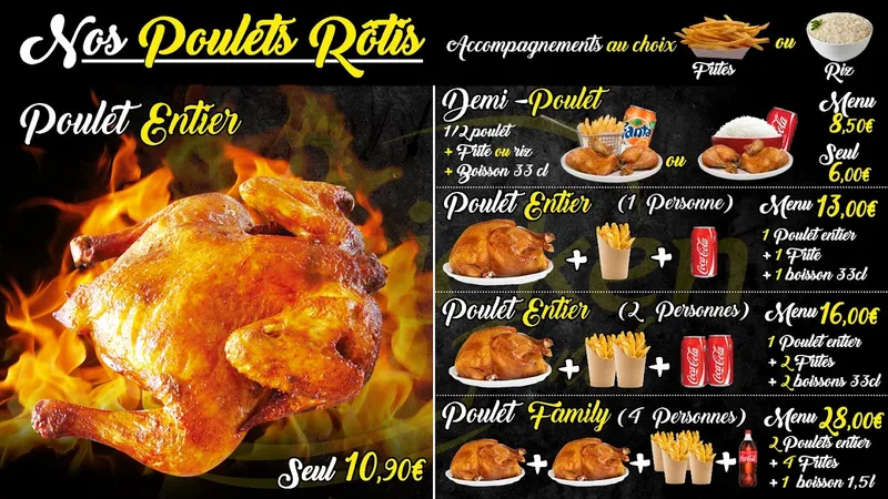 menu 0 of French chicken