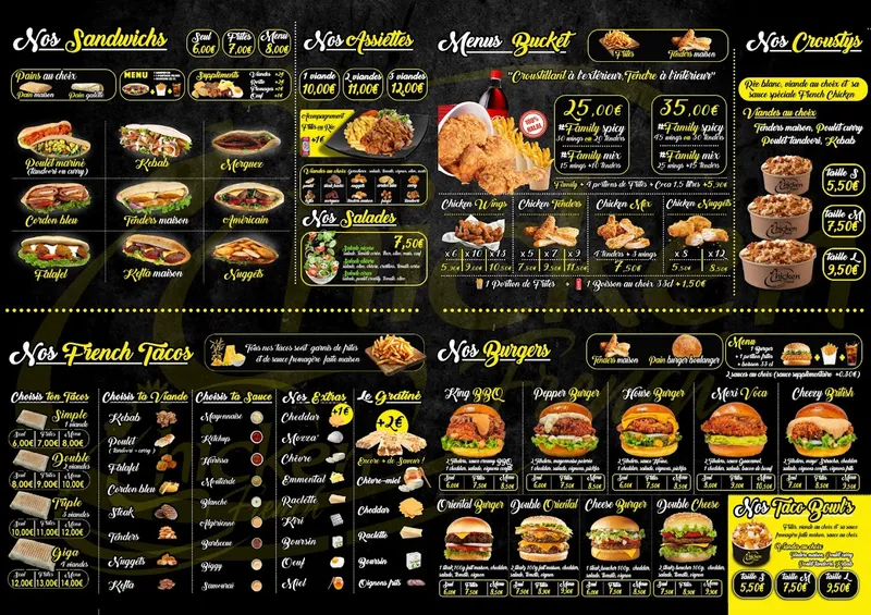 menu 1 of French chicken