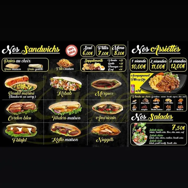 menu 2 of French chicken