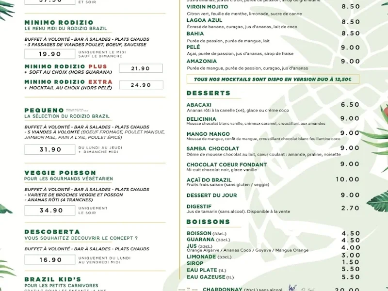 menu 0 of Rodizio Brazil - Cergy