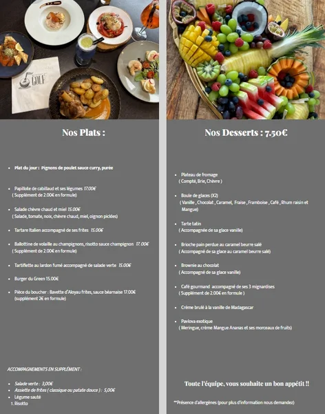 menu 0 of Restaurant du Golf