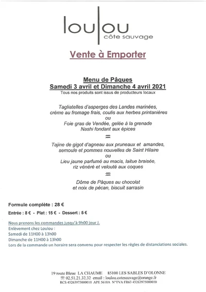 menu 0 of Loulou Côte Sauvage
