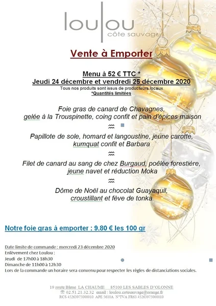 menu 1 of Loulou Côte Sauvage