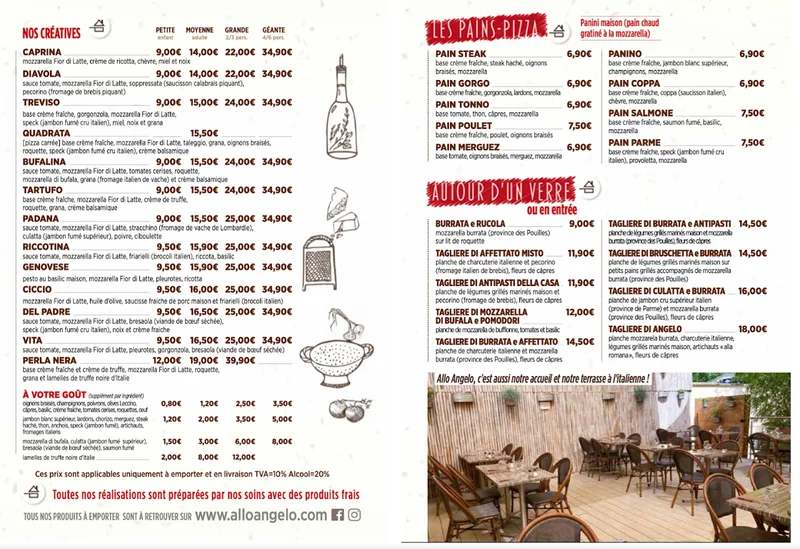 menu 1 of Allo Angelo