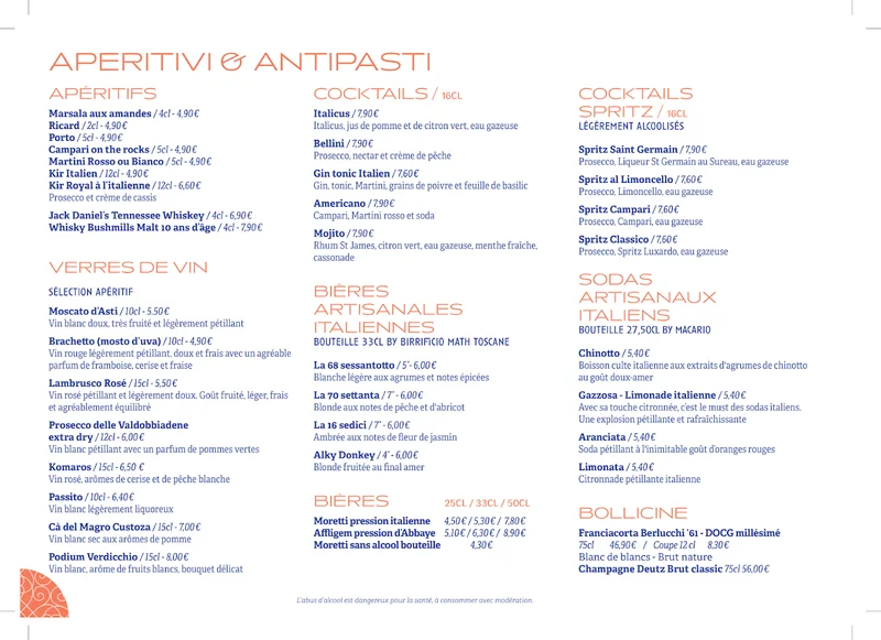 menu 0 of IL RISTORANTE - le restaurant Italien de Thouaré sur Loire
