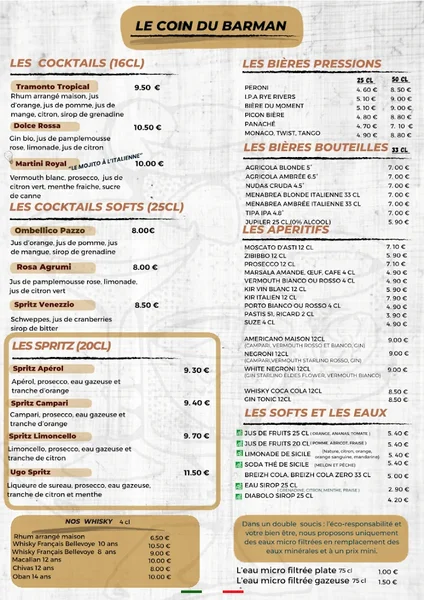menu 2 of Nota Bene