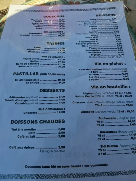 menu 0 of Babouchka