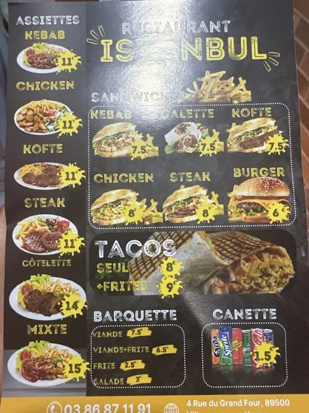 menu 1 of Restaurant İstanbul