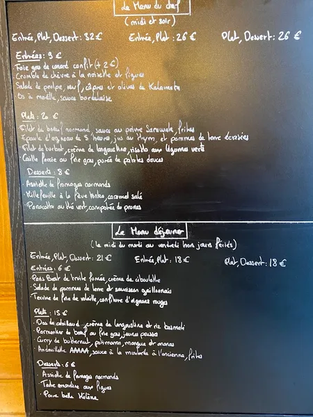 menu 0 of L'Abri Gourmand