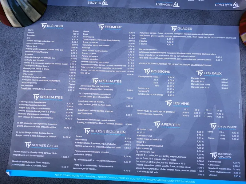 menu 0 of Ty Be New