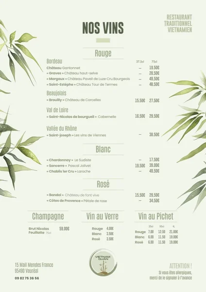 menu 0 of Vietnam Quan