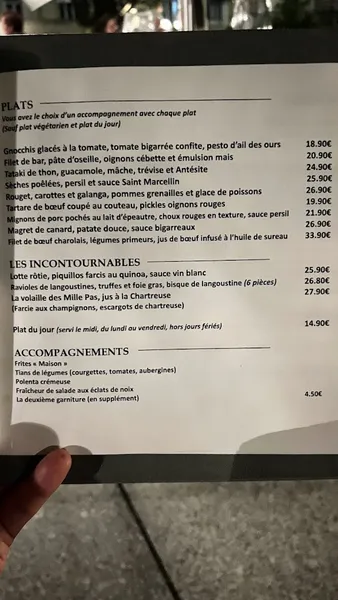 menu 0 of Brasserie Chavant Voiron