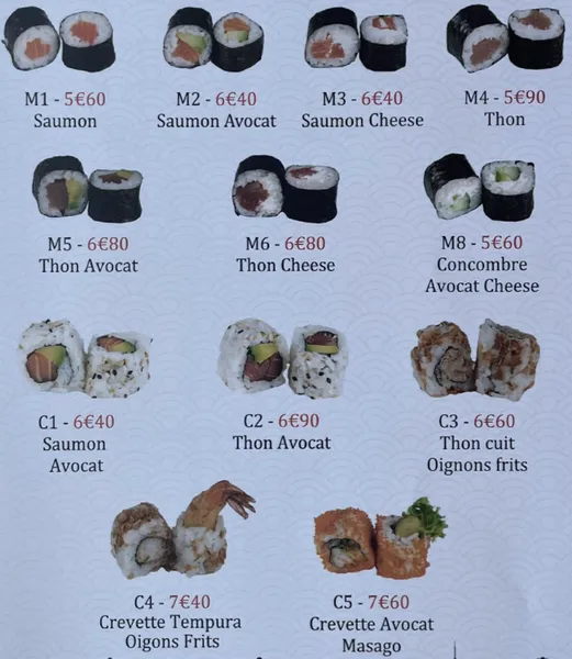 menu 1 of Restaurant Le Zen Garden